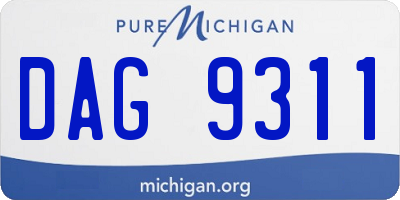 MI license plate DAG9311