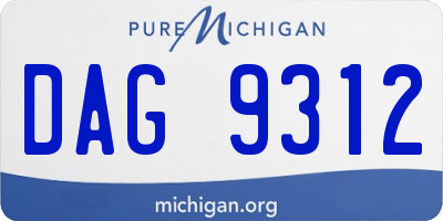 MI license plate DAG9312