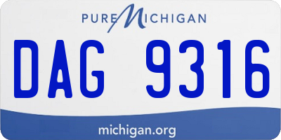 MI license plate DAG9316