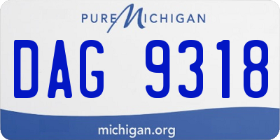 MI license plate DAG9318