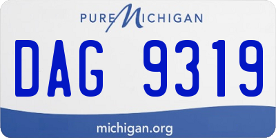 MI license plate DAG9319