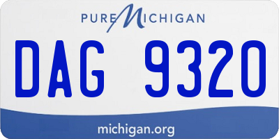 MI license plate DAG9320