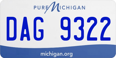 MI license plate DAG9322