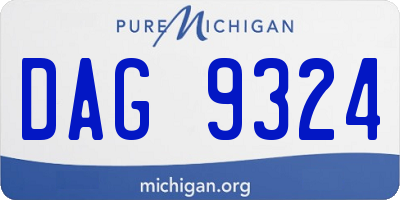 MI license plate DAG9324