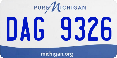 MI license plate DAG9326
