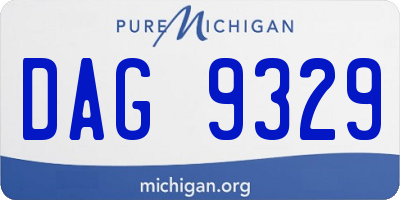 MI license plate DAG9329