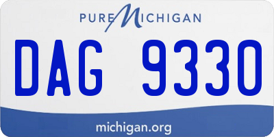 MI license plate DAG9330