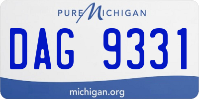 MI license plate DAG9331