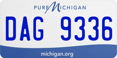 MI license plate DAG9336