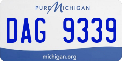 MI license plate DAG9339