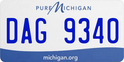 MI license plate DAG9340
