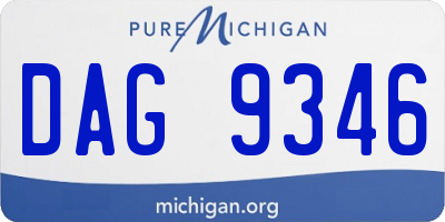 MI license plate DAG9346