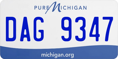 MI license plate DAG9347