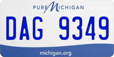 MI license plate DAG9349