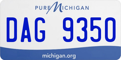 MI license plate DAG9350