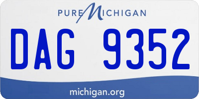 MI license plate DAG9352