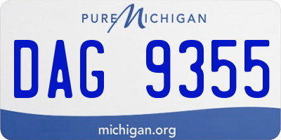 MI license plate DAG9355