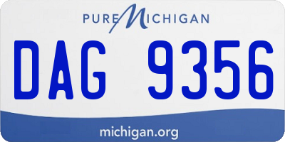 MI license plate DAG9356