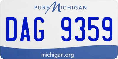 MI license plate DAG9359