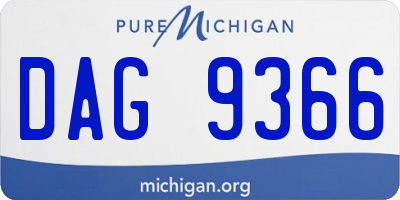 MI license plate DAG9366