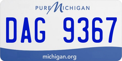 MI license plate DAG9367