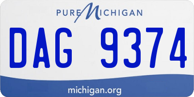 MI license plate DAG9374