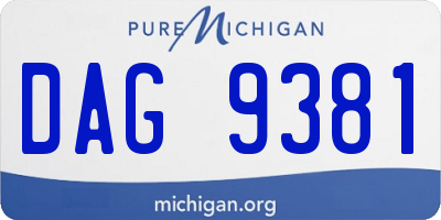MI license plate DAG9381