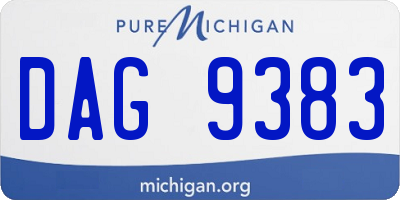 MI license plate DAG9383