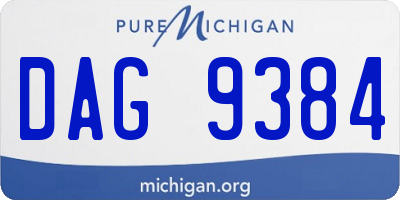 MI license plate DAG9384