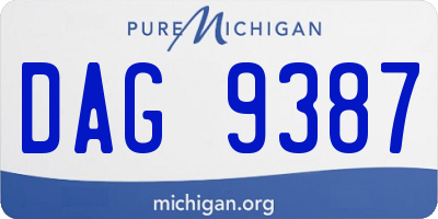 MI license plate DAG9387