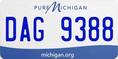 MI license plate DAG9388