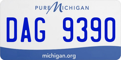 MI license plate DAG9390