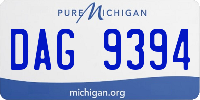 MI license plate DAG9394