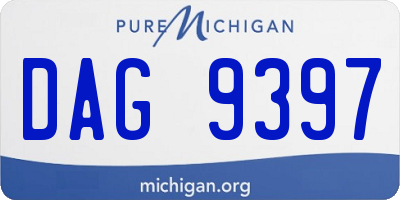 MI license plate DAG9397