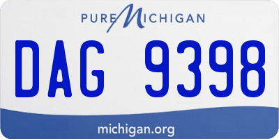 MI license plate DAG9398