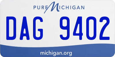 MI license plate DAG9402