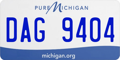 MI license plate DAG9404