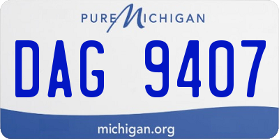MI license plate DAG9407