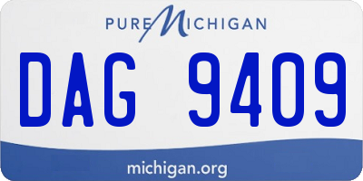 MI license plate DAG9409