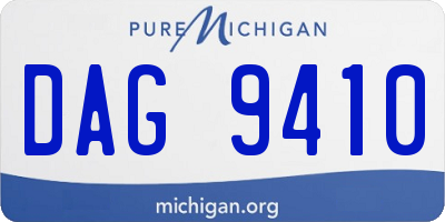MI license plate DAG9410