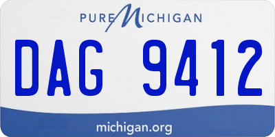 MI license plate DAG9412