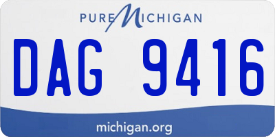 MI license plate DAG9416