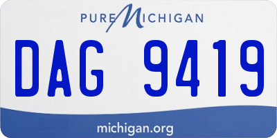 MI license plate DAG9419