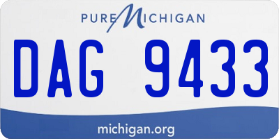 MI license plate DAG9433