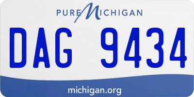 MI license plate DAG9434