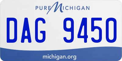 MI license plate DAG9450