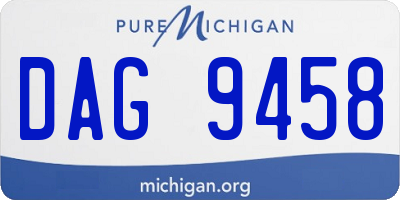 MI license plate DAG9458