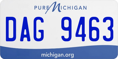 MI license plate DAG9463