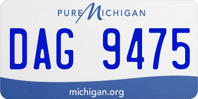 MI license plate DAG9475