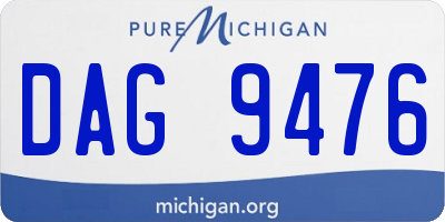MI license plate DAG9476